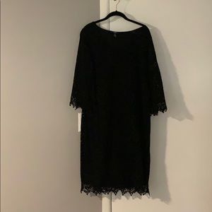 Alfani long-sleeved black lace knit dress